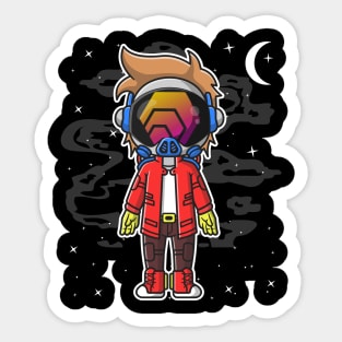 Hiphop Astronaut HEX Coin To The Moon Crypto Token Cryptocurrency Wallet Birthday Gift For Men Women Kids Sticker